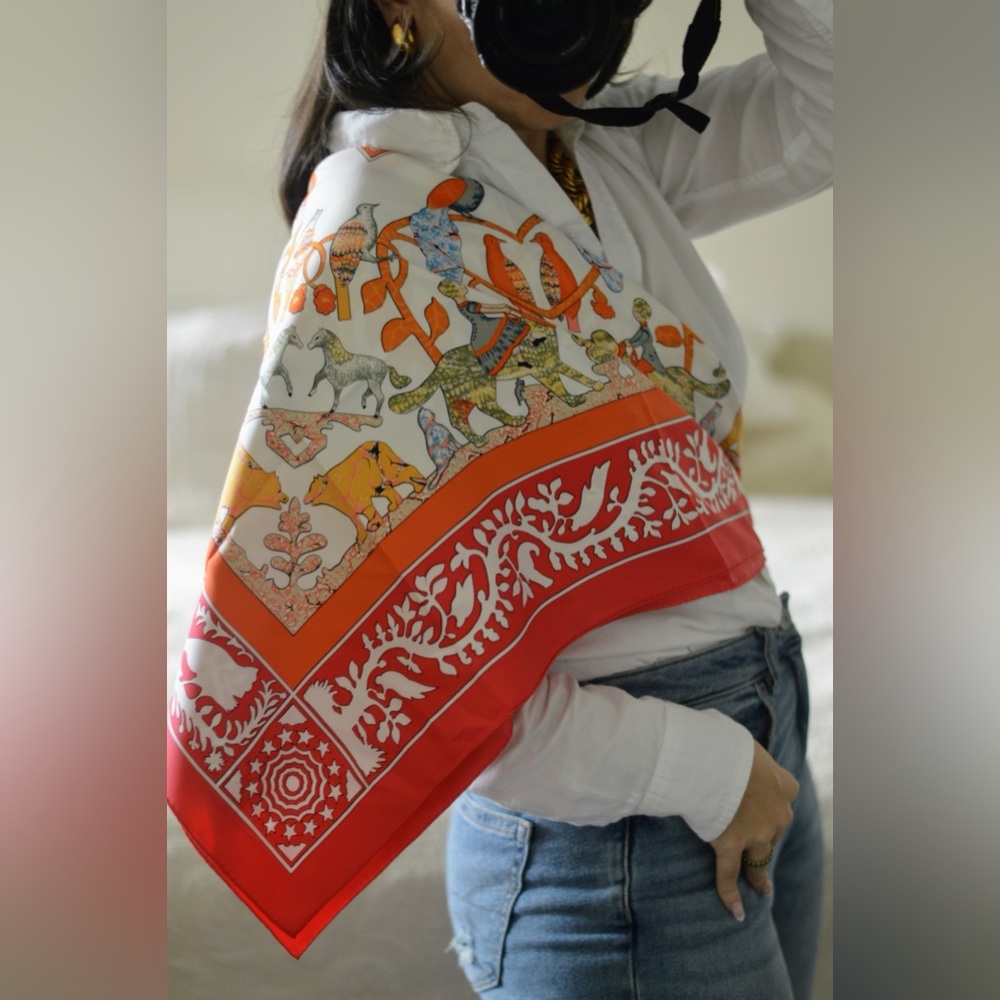 Hermes Early America silk 90cm scarf - Picture 7 of 16
